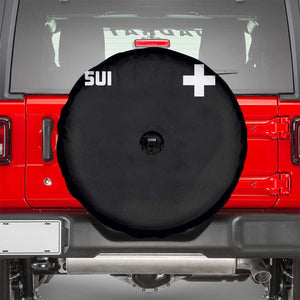 Switzerland Spare Tire Cover Retro Swiss Flag TS10 Black Print Your Wear