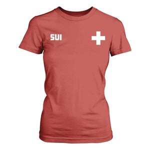 Switzerland T Shirt For Women Retro Swiss Flag