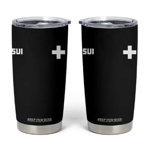 Switzerland Tumbler Cup Retro Swiss Flag TS10 Black Print Your Wear