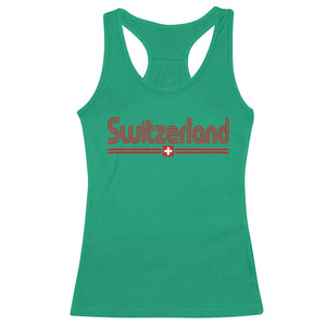Switzerland Fan Retro Vintage Flag Racerback Tank Top