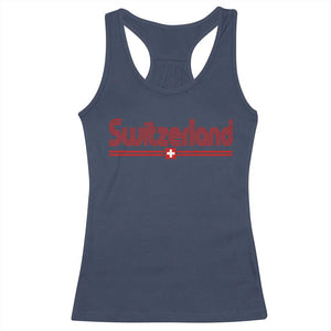 Switzerland Fan Retro Vintage Flag Racerback Tank Top