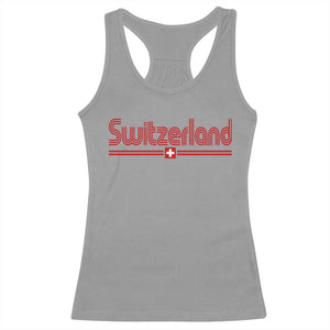 Switzerland Fan Retro Vintage Flag Racerback Tank Top
