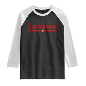 Switzerland Fan Retro Vintage Flag Raglan Shirt