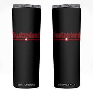 Switzerland Fan Retro Vintage Flag Skinny Tumbler TS10 Black Print Your Wear