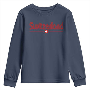 Switzerland Fan Retro Vintage Flag Youth Sweatshirt