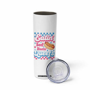 Hotdog Eatin Beef Blastin Queefs Inappropriate Skinny Tumbler Retro Groovy Hotdog Meme Funny Cringe Offensive Humor