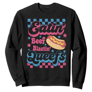 Hotdog Eatin Beef Blastin Queefs Inappropriate Sweatshirt Retro Groovy Hotdog Meme Funny Cringe Offensive Humor