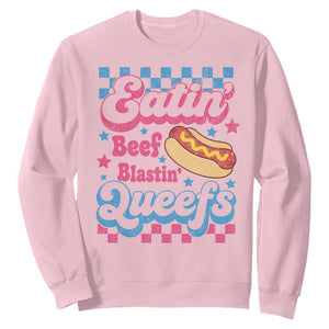 Hotdog Eatin Beef Blastin Queefs Inappropriate Sweatshirt Retro Groovy Hotdog Meme Funny Cringe Offensive Humor