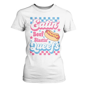 Hotdog Eatin Beef Blastin Queefs Inappropriate T Shirt For Women Retro Groovy Hotdog Meme Funny Cringe Offensive Humor