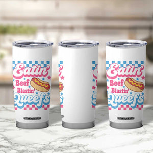 Hotdog Eatin Beef Blastin Queefs Inappropriate Tumbler Cup Retro Groovy Hotdog Meme Funny Cringe Offensive Humor
