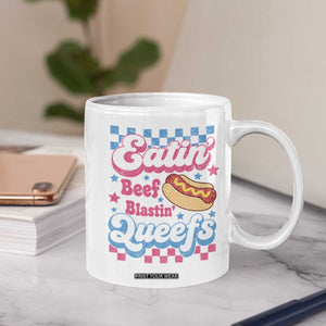 Hotdog Eatin Beef Blastin Queefs Inappropriate Coffee Mug Retro Groovy Hotdog Meme Funny Cringe Offensive Humor