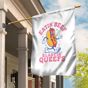 Hotdog Eatin Beef Blastin Queefs Inappropriate Garden Flag Funny Cringe Offensive Humor