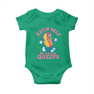 Hotdog Eatin Beef Blastin Queefs Inappropriate Baby Onesie Funny Cringe Offensive Humor
