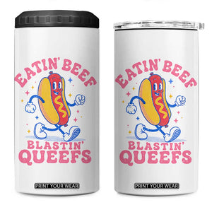 Hotdog Eatin Beef Blastin Queefs Inappropriate 4 in 1 Can Cooler Tumbler Funny Cringe Offensive Humor