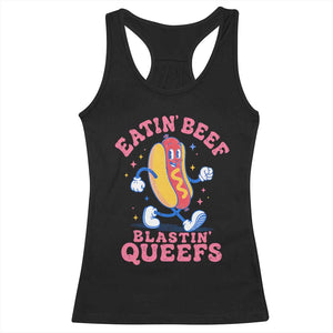 Hotdog Eatin Beef Blastin Queefs Inappropriate Racerback Tank Top Funny Cringe Offensive Humor