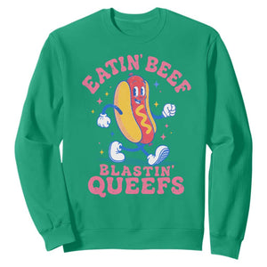 Hotdog Eatin Beef Blastin Queefs Inappropriate Sweatshirt Funny Cringe Offensive Humor