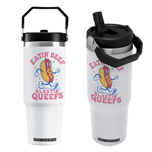 Hotdog Eatin Beef Blastin Queefs Inappropriate Flip Straw Tumbler Funny Cringe Offensive Humor