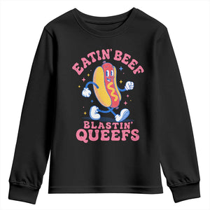 Hotdog Eatin Beef Blastin Queefs Inappropriate Youth Sweatshirt Funny Cringe Offensive Humor