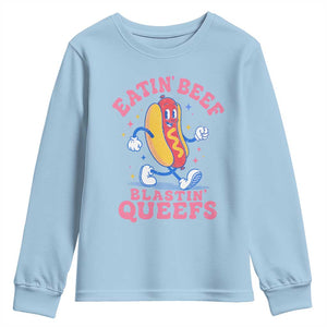 Hotdog Eatin Beef Blastin Queefs Inappropriate Youth Sweatshirt Funny Cringe Offensive Humor