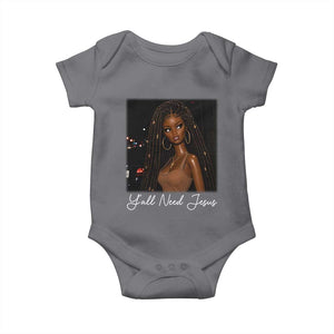 Need-Jesus Sarcastic Afro Doll Meme Funny Saying Christian Baby Onesie Black Girl African Pride TS10 Charcoal Print Your Wear