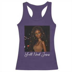 Need-Jesus Sarcastic Afro Doll Meme Funny Saying Christian Racerback Tank Top Black Girl African Pride TS10 Purple Print Your Wear