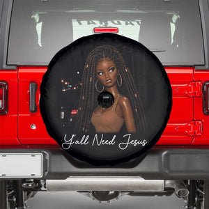 Need-Jesus Sarcastic Afro Doll Meme Funny Saying Christian Spare Tire Cover Black Girl African Pride TS10 Black Print Your Wear