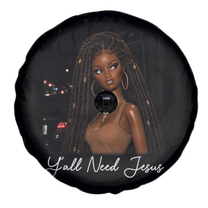 Need-Jesus Sarcastic Afro Doll Meme Funny Saying Christian Spare Tire Cover Black Girl African Pride TS10 Print Your Wear