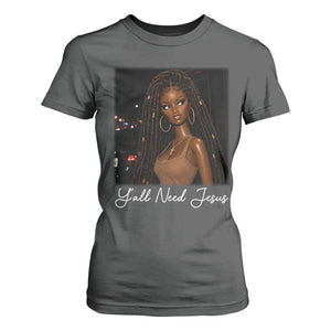 Need-Jesus Sarcastic Afro Doll Meme Funny Saying Christian T Shirt For Women Black Girl African Pride TS10 Dark Heather Print Your Wear