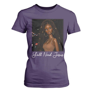 Need-Jesus Sarcastic Afro Doll Meme Funny Saying Christian T Shirt For Women Black Girl African Pride TS10 Purple Print Your Wear