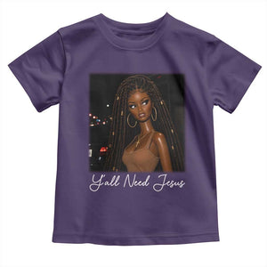 Need-Jesus Sarcastic Afro Doll Meme Funny Saying Christian Toddler T Shirt Black Girl African Pride TS10 Purple Print Your Wear