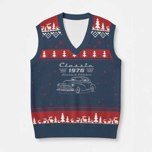 50th Birthday V-Neck Knit Sweater Vest Vintage Retro Car Classic 1976 50 Year Old Gift