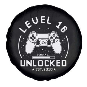 Level 16 Unlocked Video Gamer 16th Birthday Gift Spare Tire Cover Vintage 2010 16 Year Old Gift