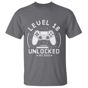 Level 16 Unlocked Video Gamer 16th Birthday Gift T Shirt Vintage 2010 16 Year Old Gift
