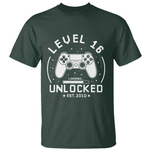 Level 16 Unlocked Video Gamer 16th Birthday Gift T Shirt Vintage 2010 16 Year Old Gift
