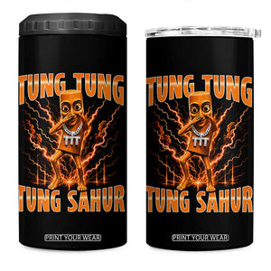 Tung Tung Tung Sahur is Calling Scuba Dance Meme 4 in 1 Can Cooler Tumbler Italian Brainrot TS10 One Size: 16 oz Black Print Your Wear