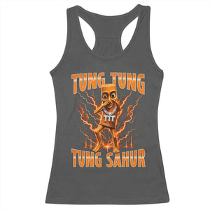 Tung Tung Tung Sahur is Calling Scuba Dance Meme Racerback Tank Top Italian Brainrot TS10 Dark Heather Print Your Wear