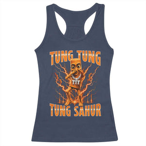 Tung Tung Tung Sahur is Calling Scuba Dance Meme Racerback Tank Top Italian Brainrot TS10 Navy Print Your Wear