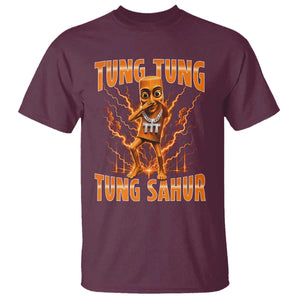 Tung Tung Tung Sahur is Calling Scuba Dance Meme T Shirt Italian Brainrot TS10 Maroon Print Your Wear