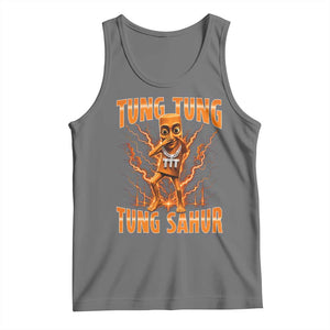 Tung Tung Tung Sahur is Calling Scuba Dance Meme Tank Top Italian Brainrot TS10 Black Heather Print Your Wear