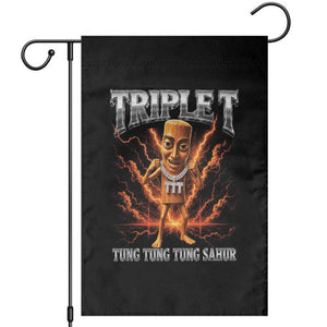 Triple T Tung Tung Tung Sahur Brainrot Meme Garden Flag TS10 Black Print Your Wear