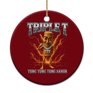 Triple T Tung Tung Tung Sahur Brainrot Meme Ceramic Ornament TS10 1pc Red Print Your Wear