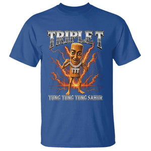Triple T Tung Tung Tung Sahur Brainrot Meme T Shirt TS10 Royal Blue Print Your Wear