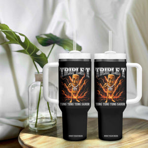 Triple T Tung Tung Tung Sahur Brainrot Meme Tumbler With Handle TS10 Print Your Wear