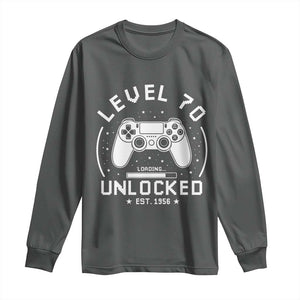 Level 70 Unlocked Video Gamer 70th Birthday Gift Long Sleeve Shirt Vintage 1956 70 Year Old Gift