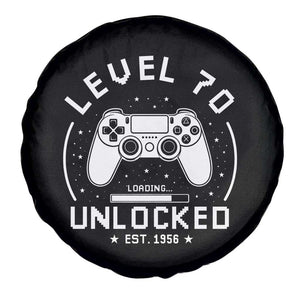 Level 70 Unlocked Video Gamer 70th Birthday Gift Spare Tire Cover Vintage 1956 70 Year Old Gift