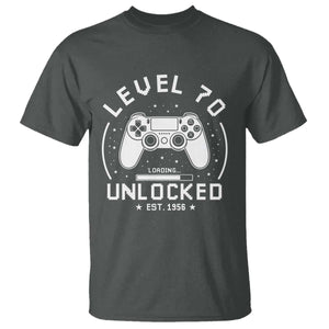 Level 70 Unlocked Video Gamer 70th Birthday Gift T Shirt Vintage 1956 70 Year Old Gift