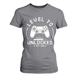 Level 70 Unlocked Video Gamer 70th Birthday Gift T Shirt For Women Vintage 1956 70 Year Old Gift