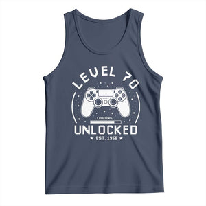 Level 70 Unlocked Video Gamer 70th Birthday Gift Tank Top Vintage 1956 70 Year Old Gift