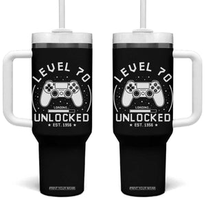Level 70 Unlocked Video Gamer 70th Birthday Gift Tumbler With Handle Vintage 1956 70 Year Old Gift