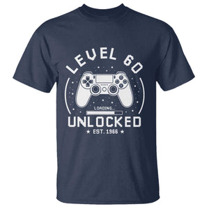 Level 60 Unlocked Video Gamer 60th Birthday Gift T Shirt Vintage 1966 60 Year Old Gift